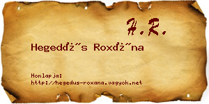 Hegedűs Roxána névjegykártya